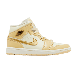 Jordan 1 Mid SE Pale Vanilla Metallic Gold (Women's)