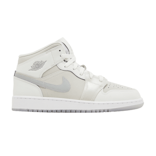 Jordan 1 Mid SE Summit White Metallic Silver (GS)