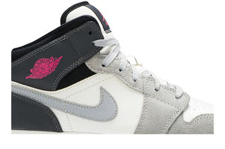 Jordan 1 Mid White Grey Hyper Pink (GS)