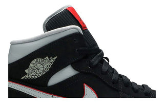 Jordan 1 Mid Black Particle Grey Gym Red