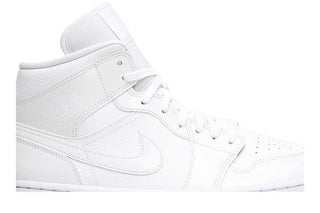 Jordan 1 Mid Triple White Patent Swoosh (Women's)