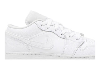 Jordan 1 Low Triple White Tumbled Leather (GS)