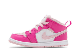 Jordan 1 Mid White Fierce Pink (TD)