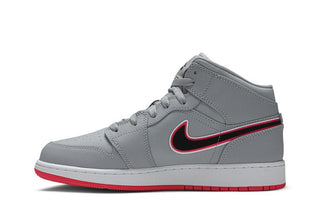 Jordan 1 Mid Wolf Grey Racer Pink Black (GS)