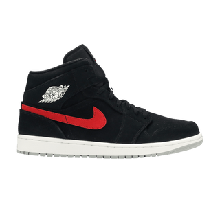 Jordan 1 Mid Multi-Color Swoosh Black