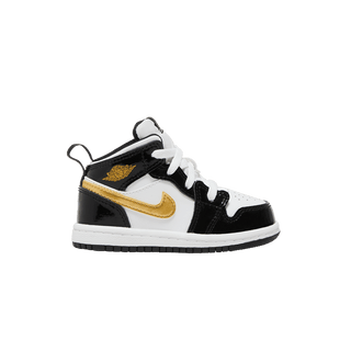 Jordan 1 Mid Patent Black White Gold (TD)