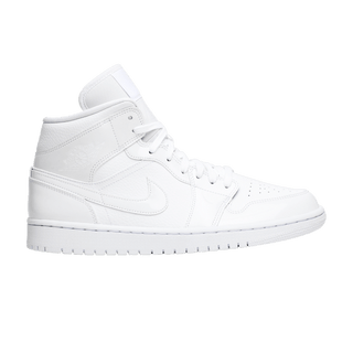 Jordan 1 Mid Triple White Patent Swoosh (Women's)