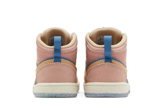 Jordan 1 Mid Sneaker School Aegean Storm Pink Oxford Red Stardust Hemp (TD)