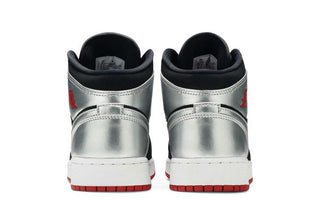 Jordan 1 Mid Black Red Silver (GS)