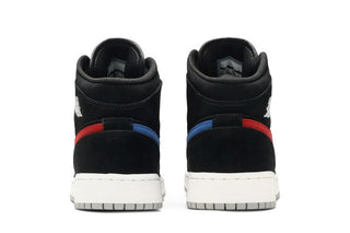 Jordan 1 Mid Multi-Color Swoosh Black (GS)