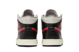 Jordan 1 Mid Black College Grey Gym Red (Women's)