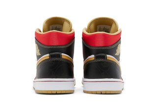 Jordan 1 Mid XQ White Black Sport Red