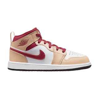 Jordan 1 Mid Light Curry Cardinal (PS)