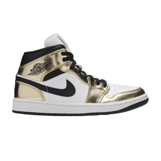 Jordan 1 Mid Metallic Gold Black White