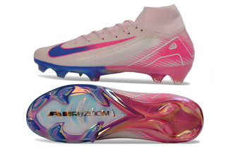 Sole view of Nike Air Zoom Mercurial Superfly X Elite FG Neon Pulse soccer cleats