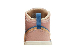 Jordan 1 Mid Sneaker School Aegean Storm Pink Oxford Red Stardust Hemp (TD)