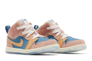 Jordan 1 Mid Sneaker School Aegean Storm Pink Oxford Red Stardust Hemp (TD)