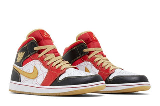 Jordan 1 Mid XQ White Black Sport Red
