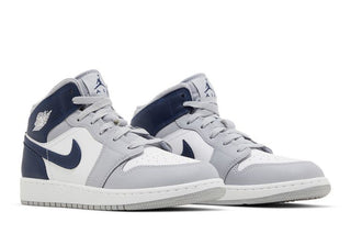 Jordan 1 Mid Wolf Grey Midnight Navy (GS)