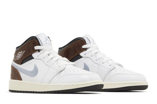 Jordan 1 Mid SE White Brown Blue Grey (GS)