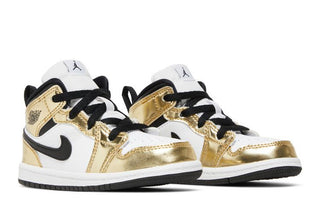 Jordan 1 Mid Metallic Gold Black White (TD)