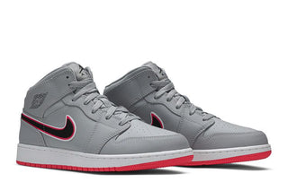 Jordan 1 Mid Wolf Grey Racer Pink Black (GS)