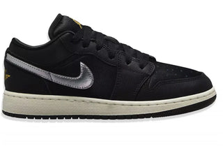 Jordan 1 Low SE Black Silver Sail Gold (GS)