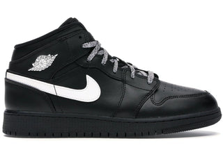 Jordan 1 Mid Black White Speckle (GS)