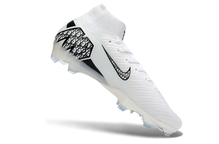 High-end side view of Nike Mercurial Superfly X Elite FG soccer cleats with Dior logo.