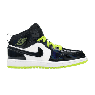 Jordan 1 Mid Black Cyber Mystic Green (PS)