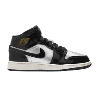 Jordan 1 Mid SE Black Metallic Silver Sail Metallic Gold (GS)