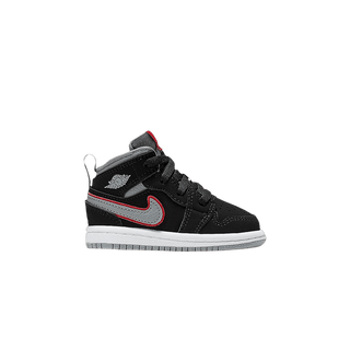 Jordan 1 Mid Black Particle Grey Gym Red (TD)