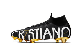 Professional soccer player Cristiano Ronaldo's signature edition Nike Mercurial Superfly VI Elite FG football boot